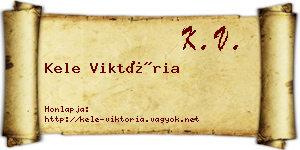 Kele Viktória névjegykártya